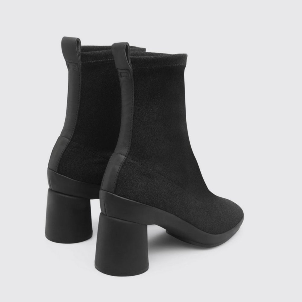 Camper Black Upright Ankle Sock Boots, 9.5/10
